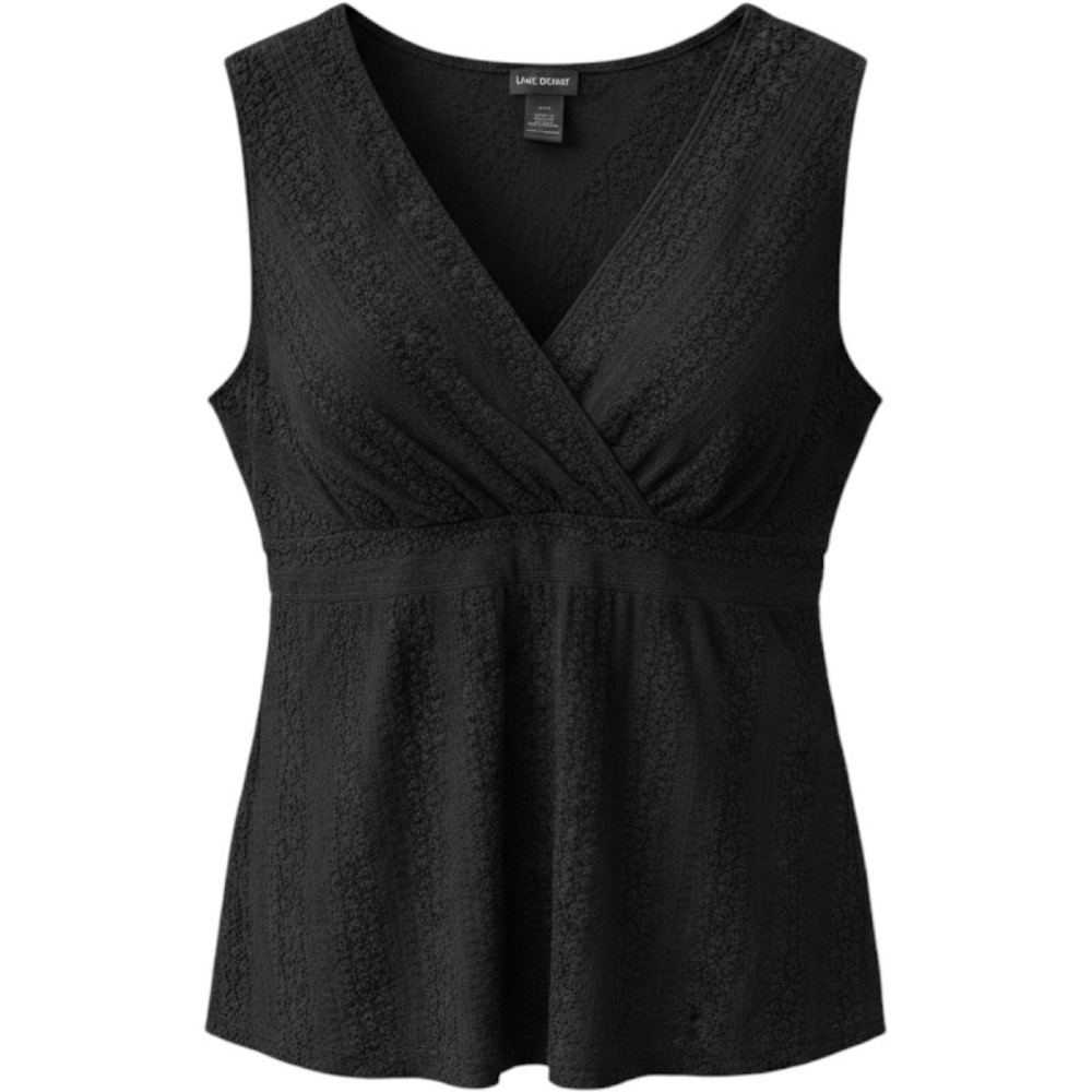 Lane Bryant Black Lace Surplice V-Neck Empire Waist Sleeveless Blouse Top 22/24